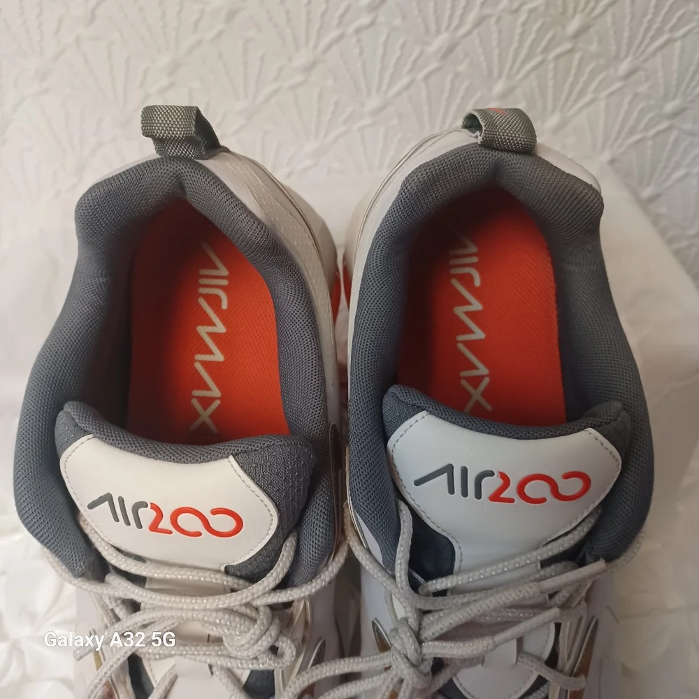 Nike Air Max Men Size 13 White with Gold and Red Accents - Picture 2 of 12